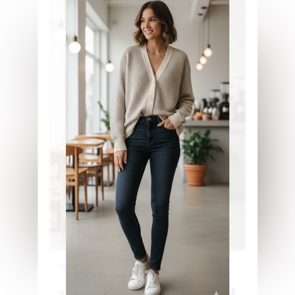 Zara Women’s Cream Cardigan Sweater - Picture 2 of 11